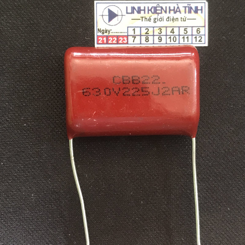tụ máy hàn CBB22J-630V225j Tụ 225K630V 225j 630V mới chân 25mm