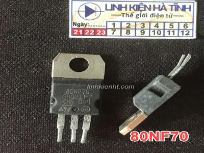 Linh kiện 80nf70 80n70 P80nf70 mosfet lưng đồng tháo máy 80A 70V kênh N