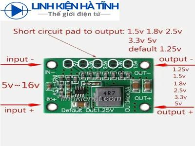 Mạch Hạ Áp 3A Ca-1235 đầu vào 5-15V đầu ra 1.25V 1.5V 2.5V 3.3V 5V dòng 2-3A