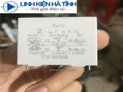 Tụ bếp từ CBB61 2UF 450VAC Tụ bếp từ CBB61 2UF 450VAC