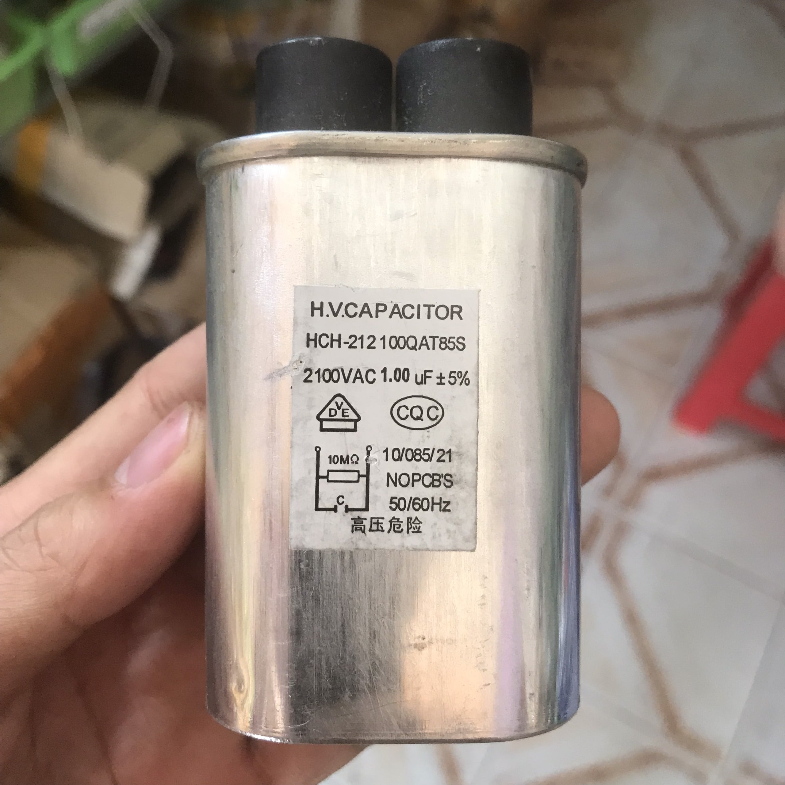 Tụ cao áp lò vi sóng 2100VAC 1uF 1.00uF 2K1V chất lượng cao HCH-212