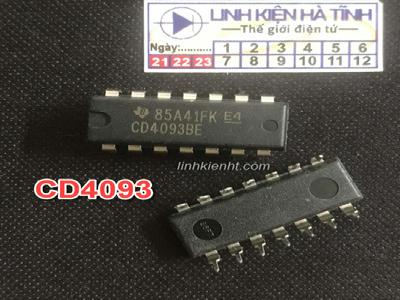 IC số CD4093 CD4093BE Dip 14 Hàng nhập khẩu