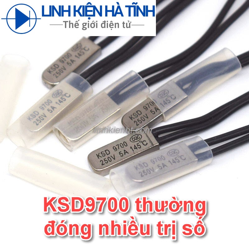 Cầu chì nhiệt KSD9700 250V 5A thường đóng nhiều giá trị 40 45 50 55 60 65 70 75 85 90 95 115 135 150 độ