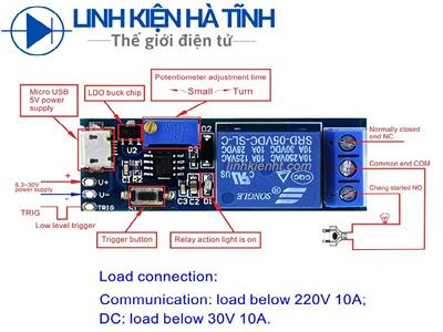 Mạch hẹn giờ mạch tạo trễ 1 kênh 5-30V