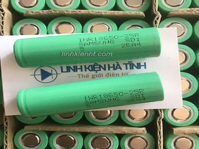 Cell Pin Samsung 18650 25R dung lượng 2500mA dòng xả 30A hoàn toàn mới