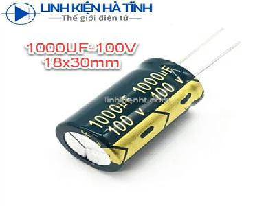 Tụ hóa 100V 1000UF 1000UF 100V kích thước 18x30mm Tụ hóa 100V 1000UF 1000UF 100V kích thước 18x30mm