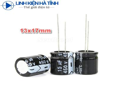 Tụ hóa 15uf 450V 13X17mm tụ 450V 15UF Tụ hóa 15uf 450V 13X17mm tụ 450V 15UF