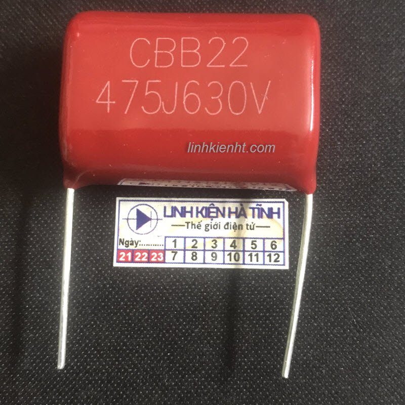 tụ máy hàn 475J 630V tụ CBB 630V 475J loại tốt chân 30mm 