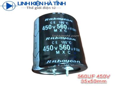 Tụ nguồn máy hàn 560uf 450V 560uf mới 35x50mm Tụ nguồn máy hàn 560uf 450V 560uf mới 35x50mm