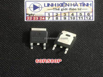  MOSFET KÊNH N 60R580P 60R580PS 60R580 8A 650V DÁN