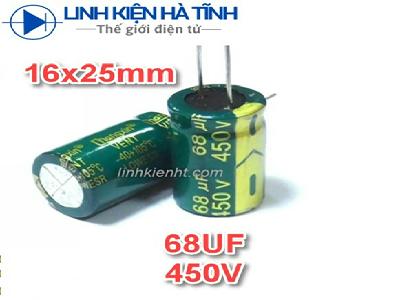 Tụ hóa 68UF 450V 16x25mm Tụ 450V 68UF Tụ hóa 68UF 450V 16x25mm Tụ 450V 68UF