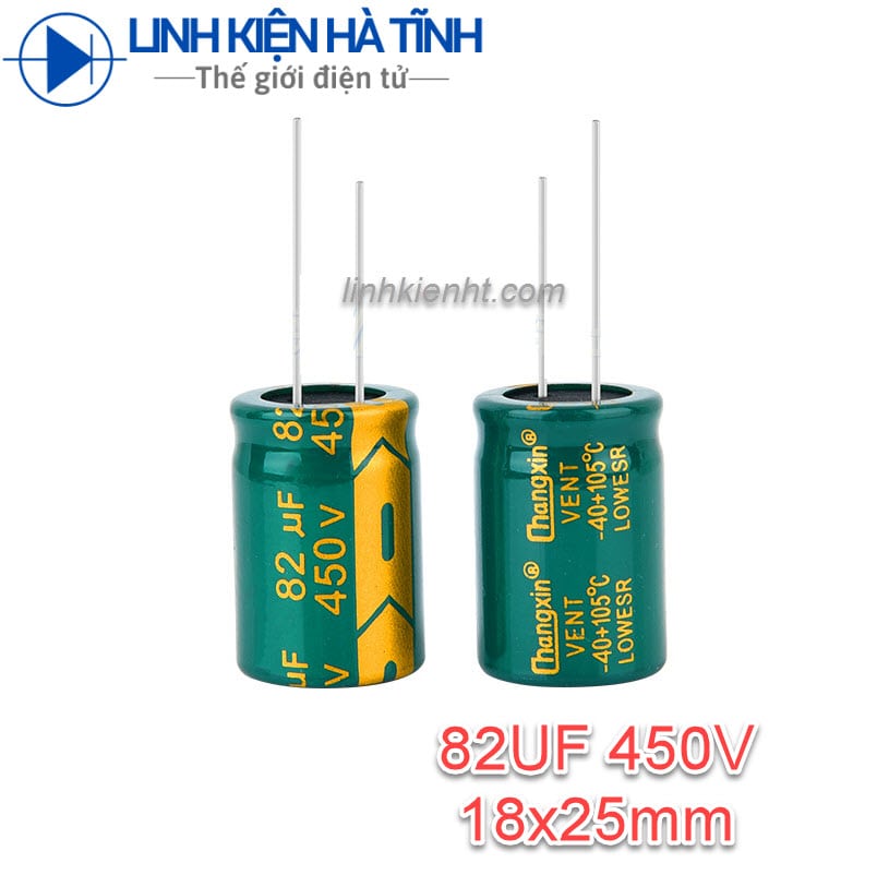 Tụ hóa 82UF 450V 82uf kích thước 18X25MM