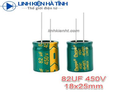 Tụ hóa 82UF 450V 82uf kích thước 18X25MM Tụ hóa 82UF 450V 82uf kích thước 18X25MM
