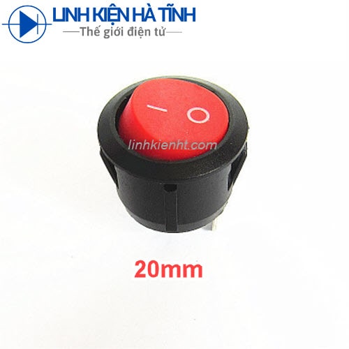 Công tắc tròn đường kính 20mm kcd1 6A 2 chân