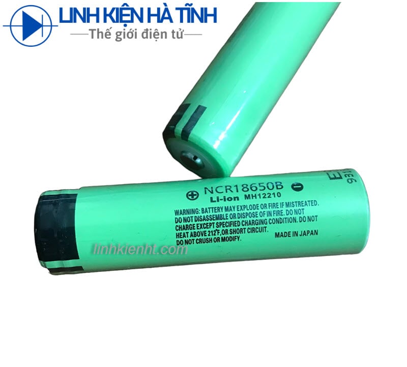 Pin sạc lithium Panasonic 18650 đầu nhọn dung lượng 3400mAh sử dụng cho radio đèn pin
