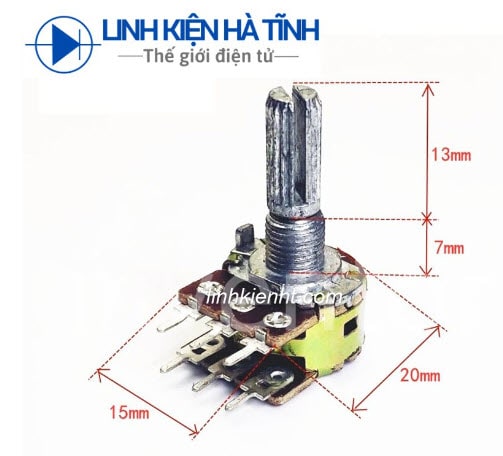 Chiết áp âm thanh đôi 50K chiều dài cần 20mm