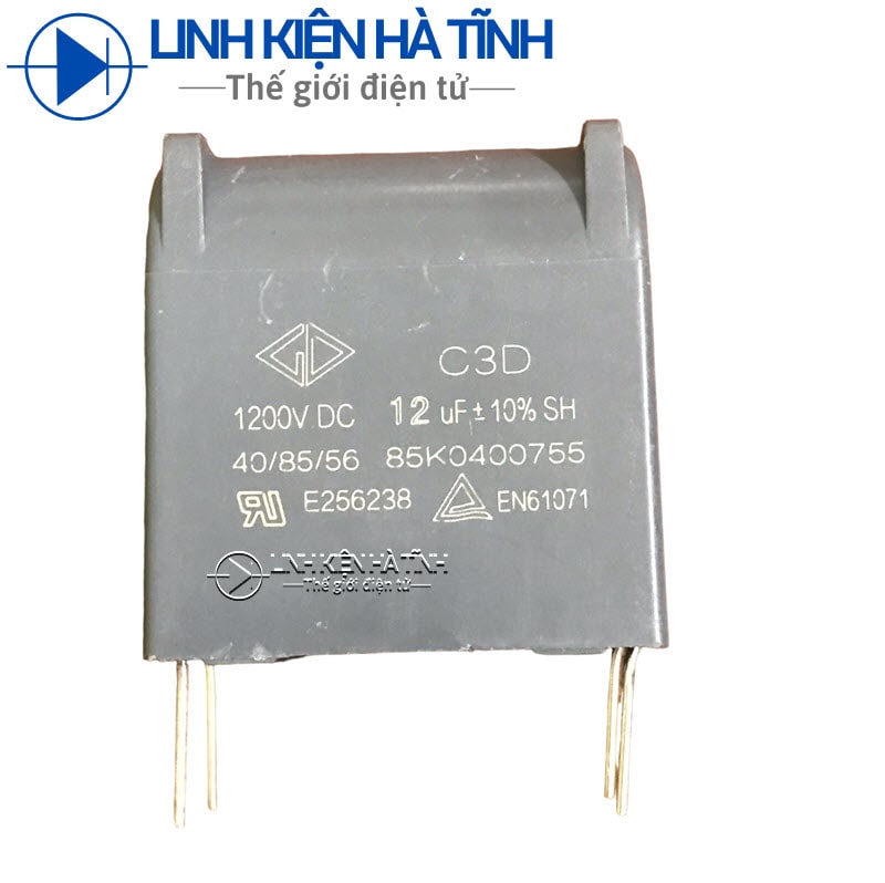 Tụ 1200V DC 12UF tụ chân cắm 12uF 1200V DC tụ máy kích 12UF kích thước 4x2.3x4.3cm