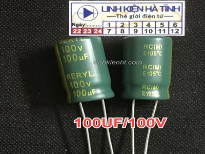 Tụ hóa 100UF100V 100UF 100V Tụ hóa 100UF100V 100UF 100V