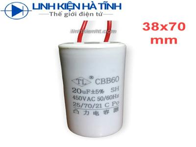 TỤ ĐIỆN MÁY GIẶT CBB60 20UF TỤ ĐIỆN MÁY GIẶT CBB60 20UF