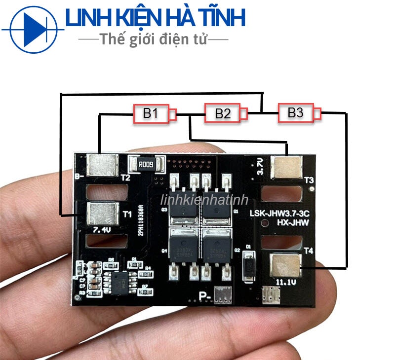 Mạch sạc và bảo vệ pin lithium 3S 30A dùng cho pin 3v7 Mạch pin 3S 3A có chip bảo vệ