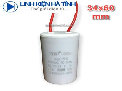 TỤ ĐIỆN MÁY GIẶT CBB60 4UF TỤ ĐIỆN MÁY GIẶT CBB60 4UF