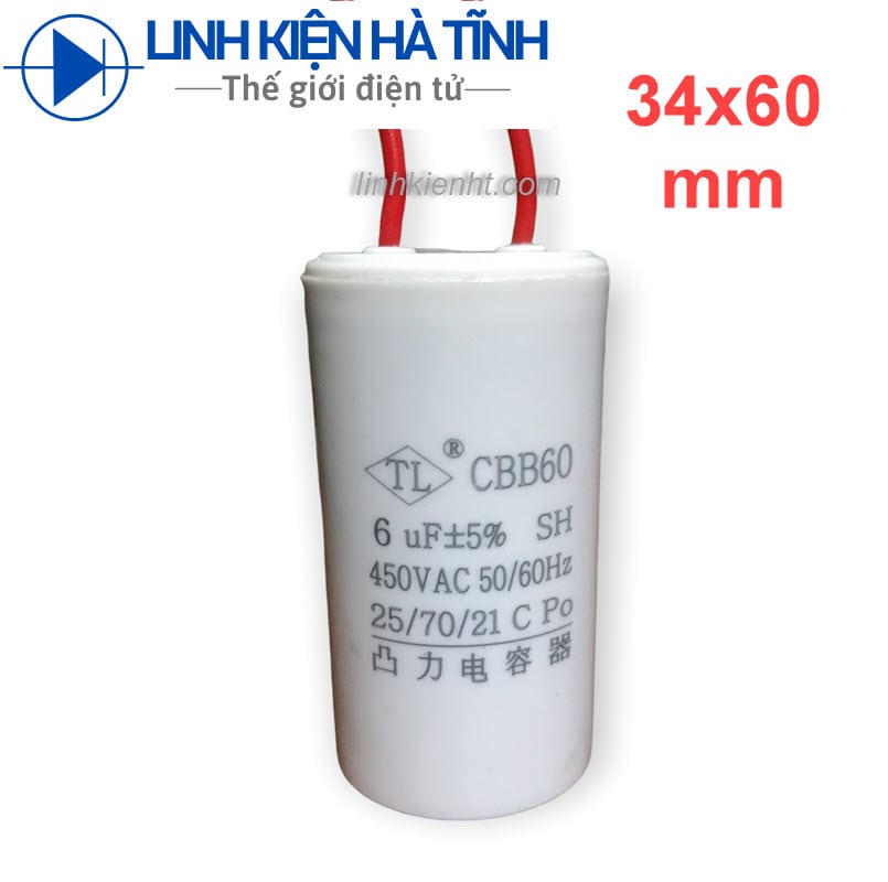 TỤ ĐIỆN MÁY GIẶT CBB60 6UF