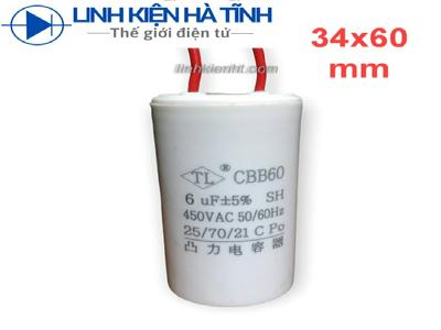 TỤ ĐIỆN MÁY GIẶT CBB60 6UF TỤ ĐIỆN MÁY GIẶT CBB60 6UF