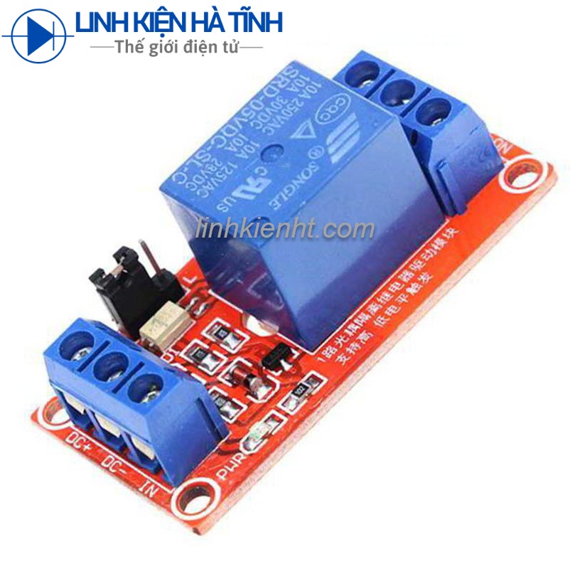 Mạch rơ le 1 kênh, modue relay 1 kênh màu đỏ 5V tải 10A 250V