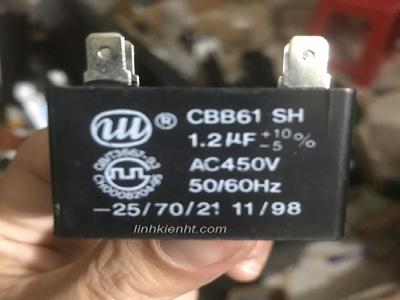 Tụ CBB61 tụ quạt giàn nóng điều hòa tụ quạt hơi nước chân cắm tụ điều hòa 1.2uf  Tụ CBB61 tụ quạt giàn nóng điều hòa tụ quạt hơi nước chân cắm tụ điều hòa 1.2uf