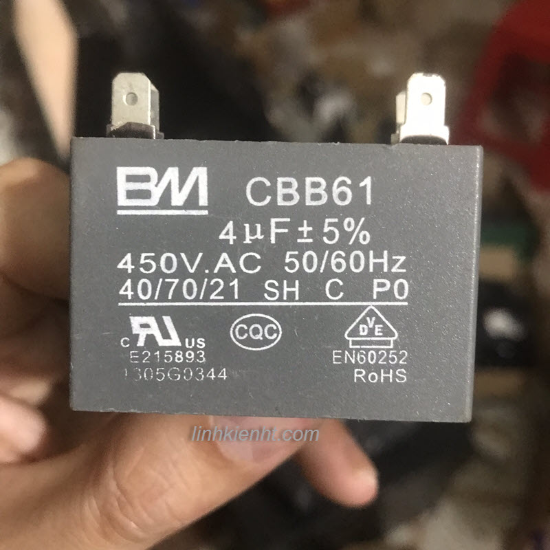 Tụ CBB61 tụ quạt giàn nóng điều hòa tụ quạt hơi nước chân cắm tụ điều hòa 4uf 