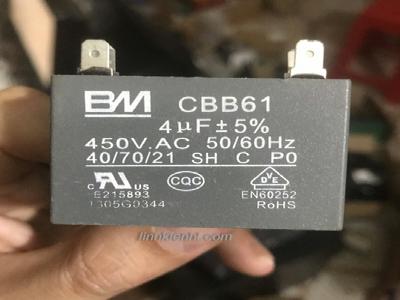 Tụ CBB61 tụ quạt giàn nóng điều hòa tụ quạt hơi nước chân cắm tụ điều hòa 4uf  Tụ CBB61 tụ quạt giàn nóng điều hòa tụ quạt hơi nước chân cắm tụ điều hòa 4uf