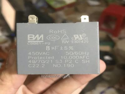 Tụ CBB61 tụ quạt giàn nóng điều hòa tụ quạt hơi nước chân cắm tụ điều hòa 8uf  Tụ CBB61 tụ quạt giàn nóng điều hòa tụ quạt hơi nước chân cắm tụ điều hòa 8uf