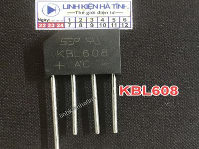 Cầu đi ốt KBL608 6A 800V cầu chỉnh lưu DC 6A