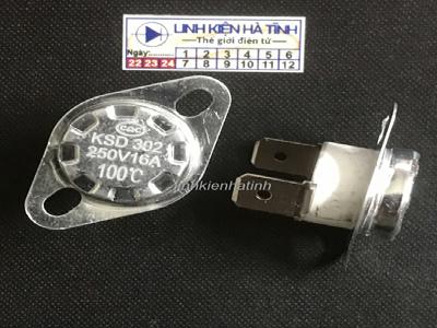 Rơ le nhiệt độ bằng sứ KSD302 16A 100 độ Rơ le nhiệt độ bằng sứ KSD302 16A 100 độ
