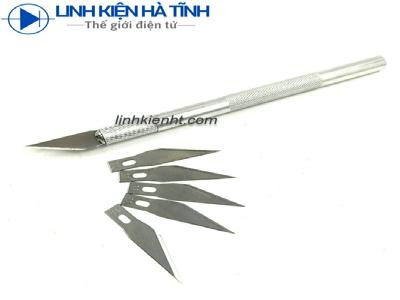 Dao khắc dao cắt mạch + 5 lưỡi dao (cán tròn)