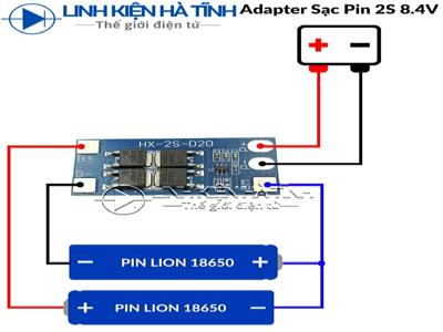Mạch sạc bảo vệ pin Li-ion 18650 2S 7.4V-8.4V 20A HX-2S-D20