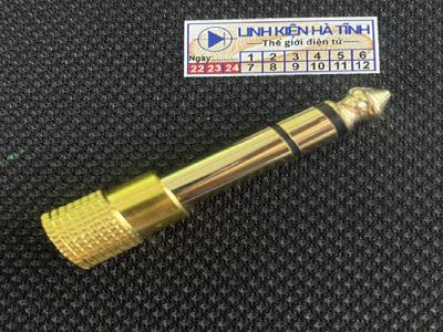 Jack chuyển từ 6 ly sang 3.5mm, jack chuyển từ 3.5mm sang 6 ly đực màu vàng