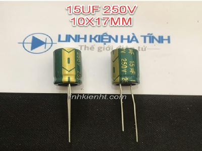 TỤ HÓA 15UF 250V 10X17MM TỤ XANH 250V 15UF TỤ HÓA 15UF 250V 10X17MM TỤ XANH 250V 15UF