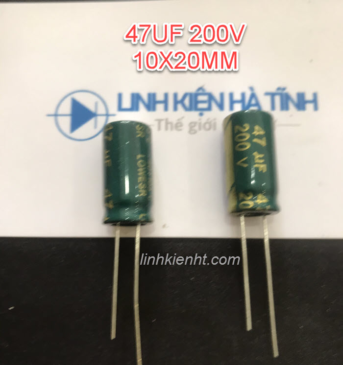 Tụ hoá 47UF 200V 10X20MM tụ xanh 47UF