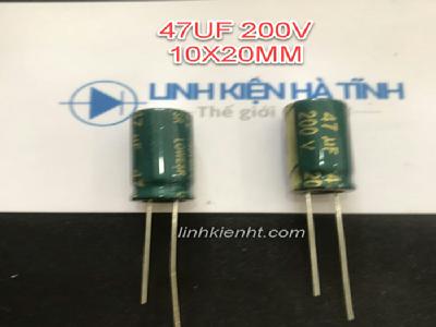 Tụ hoá 47UF 200V 10X20MM tụ xanh 47UF Tụ hoá 47UF 200V 10X20MM tụ xanh 47UF