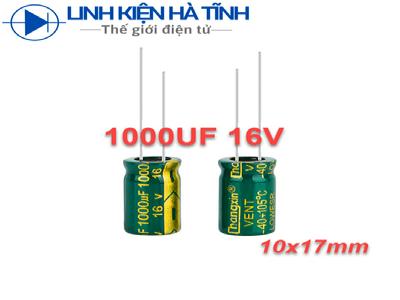 Tụ hóa 16V 1000uf 16v loại tốt kích thước 10x17mm Tụ hóa 16V 1000uf 16v loại tốt kích thước 10x17mm