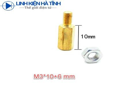 5 Ốc Trụ đồng lục giác bắt main M3x10 độ dài 10 mm đực-cái 5 Ốc Trụ đồng lục giác bắt main M3x10 độ dài 10 mm đực-cái