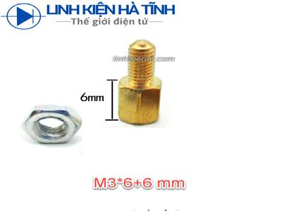 5 Ốc Trụ đồng lục giác bắt main M3x6 độ dài 6 mm đực-cái 5 Ốc Trụ đồng lục giác bắt main M3x6 độ dài 6 mm đực-cái
