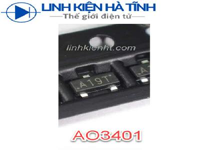 [10 CON] Mosfet Dán AO3401 SOT23-3 (A19T) 4A 30V Kênh P -BF25