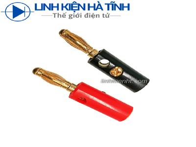 Jack bắp chuối đực mạ vàng 4mm - 1 Cặp đỏ đen Jack bắp chuối đực mạ vàng 4mm - 1 Cặp đỏ đen