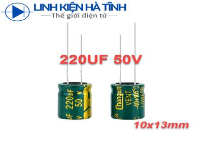 TỤ HÓA 220UF 50V 10X13MM TỤ XANH 220UF 50V TỤ HÓA 220UF 50V 10X13MM TỤ XANH 220UF 50V