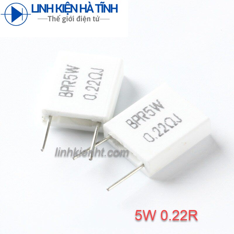 TRỞ 5W 0.22R TRỞ SỨ 5W 0.22R ́5W 0.22 OHM LOẠI ĐỨNG