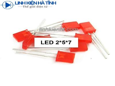 LED VUÔNG 2*5*7MM SÁNG ĐỎ
